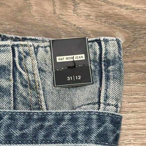 Abercrombie & Fitch‎ High Rise Cropped Mom Jeans Paper Bag Waist Size 31 - Picture 11 of 12